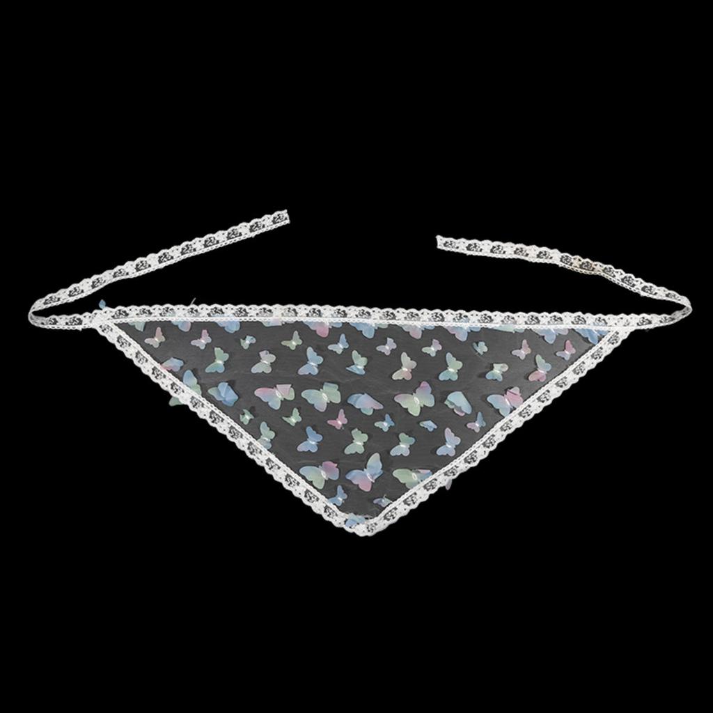 Double-use Triangle Headscarf Lace Trim Hair Scarf Early Spring Butt Curtain Small Apron A-Line Half Skirt Fashion Ins Style Stacked Short Skirts