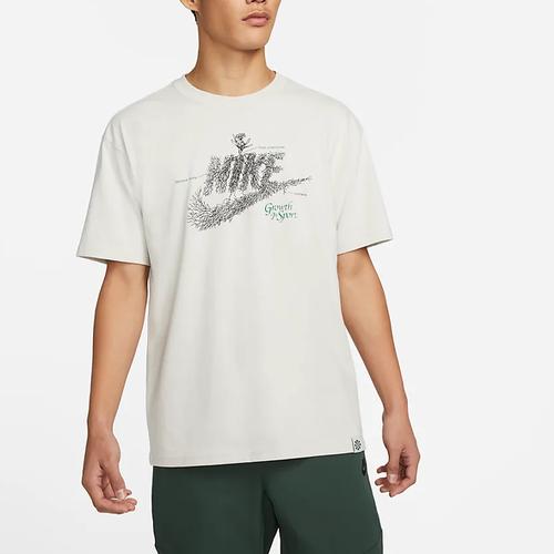 Nike Men's White T-Shirt with Plant and Flower Logo Print