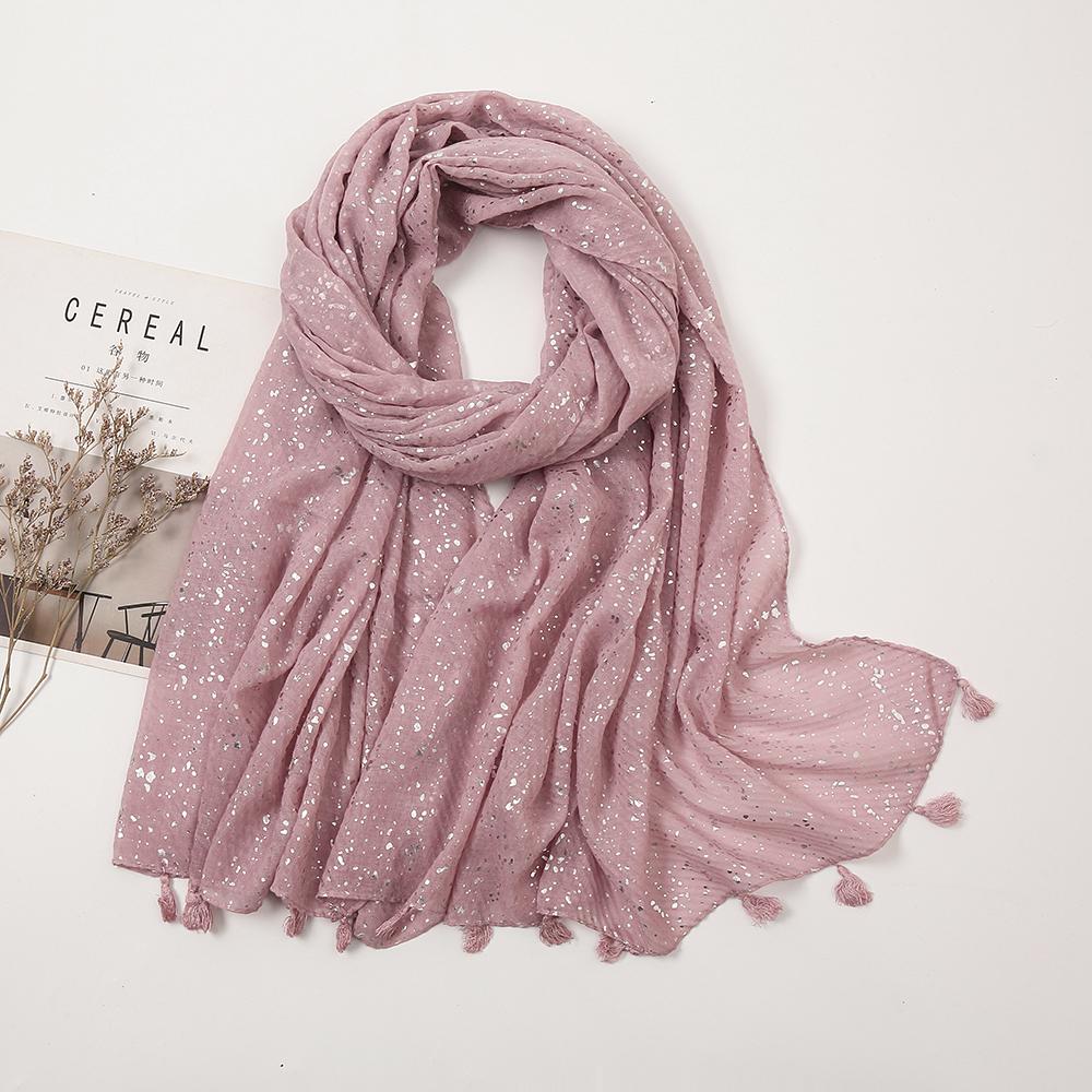 Shimmer Glitter Muslim Hijab Scarves Cotton Scarf For Women Big Size Long Shawls Stoles Wraps Islamic Turban Headscarf 190*85cm