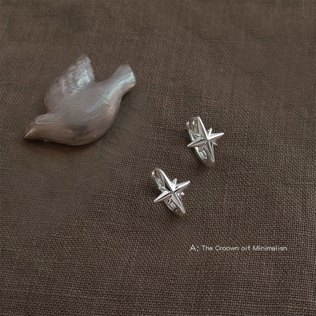 Личность сладкая и крутой стиль манго серебряный темперамент ins ушная пряжка модные маленькие универсальные серьги серьги