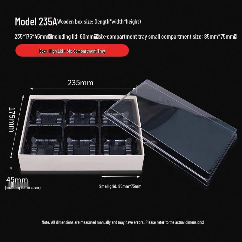 Disposable Wooden Sectional Food Container Set with Lid