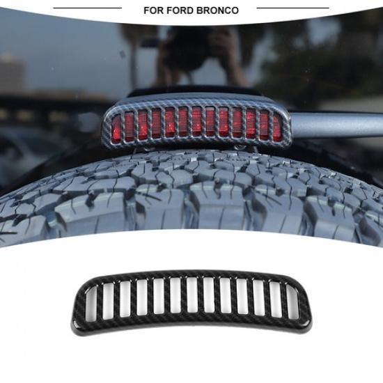 1x Carbon Fiber 3rd Third High Brake Light Lamp Cover Trim For Ford Bronco +