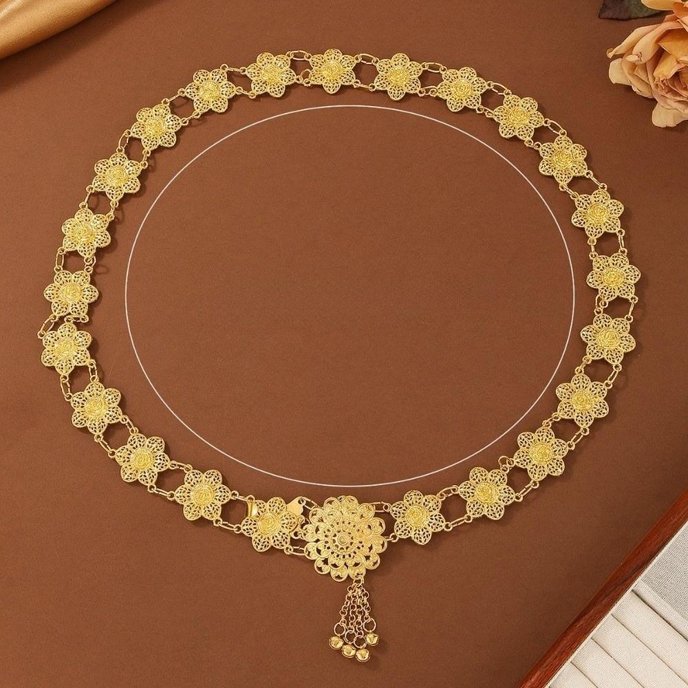 Carved Design Water-Sprinkling Festival Waist Chain Retro Metal Belt  Festival