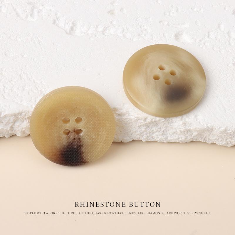 5 Stück Harz Imitation Hornmuster Knöpfe Blazer Kleidung Vierlochknöpfe Mantel Trenchcoat Pullover Knöpfe