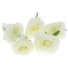 Rose Head Artificial Flowers for Arrangement Decoration 5 Pcs - White