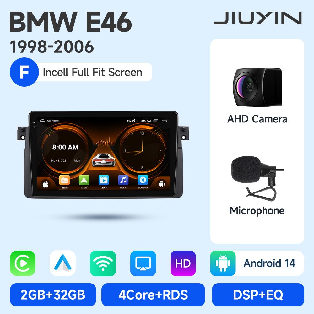 JIUYIN Android 15 Wireless Carplay Auto Car Radio Stereo Multimedia Player For BMW E46 M3 318 320 325 330 335 1998-2006 IPS