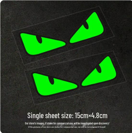 Reflective Devil Eyes Stickers: Creative, Funny Motorbike Expression Decals