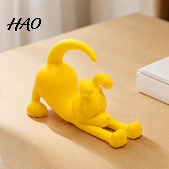 Cute Home Decor Items 3D Printed Puppy Phone Holder, Desktop Stand, Mobile Phones PLA Material Stand Support Lazy Dog Ornament for Office Desk