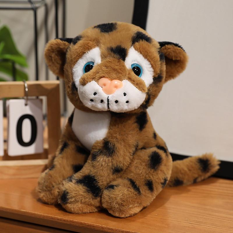 Cute Cartoon Sitting Spot Leopard Plush Doll With Pp Cotton Filling For Kids And Collectors 17cm