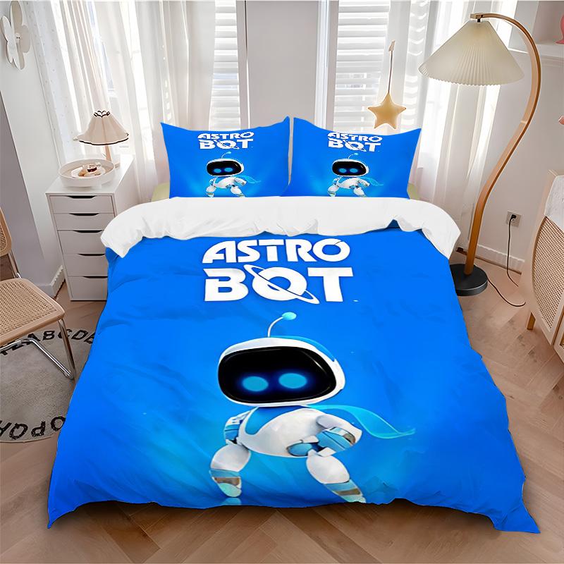 Astro Bot Adventure Print 3Pcs Bedding Setduvet Cover With 2 Bedropillowcase Home Birthday Gift