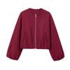 European and American Style, New Women's Clothing, Fashionable Versatile Round Neck Soft Short Bomber Jacket
