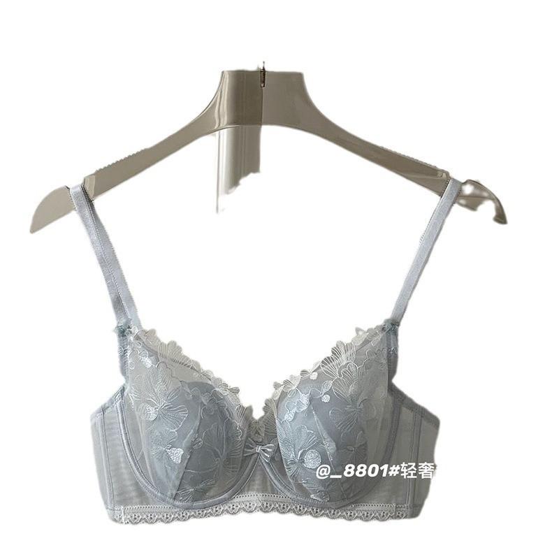 Ultra-thin French Sexy Lace Bra Set Large Bust Minimizer Non-Slip Adjustment