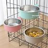 Dog Crate Food and Water Bowl 2Pcs Small Pet Hanging Kennel Removable Dish Feeding Cup No Spill with Holder for Medium Large
