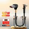 66W 90 Degree Elbow Short USB‑A to Type‑C Fast Charging Cable 0.15m 0.25m 0.5m High‑Speed Data Wire For iPhone Xiaomi 17 Phones