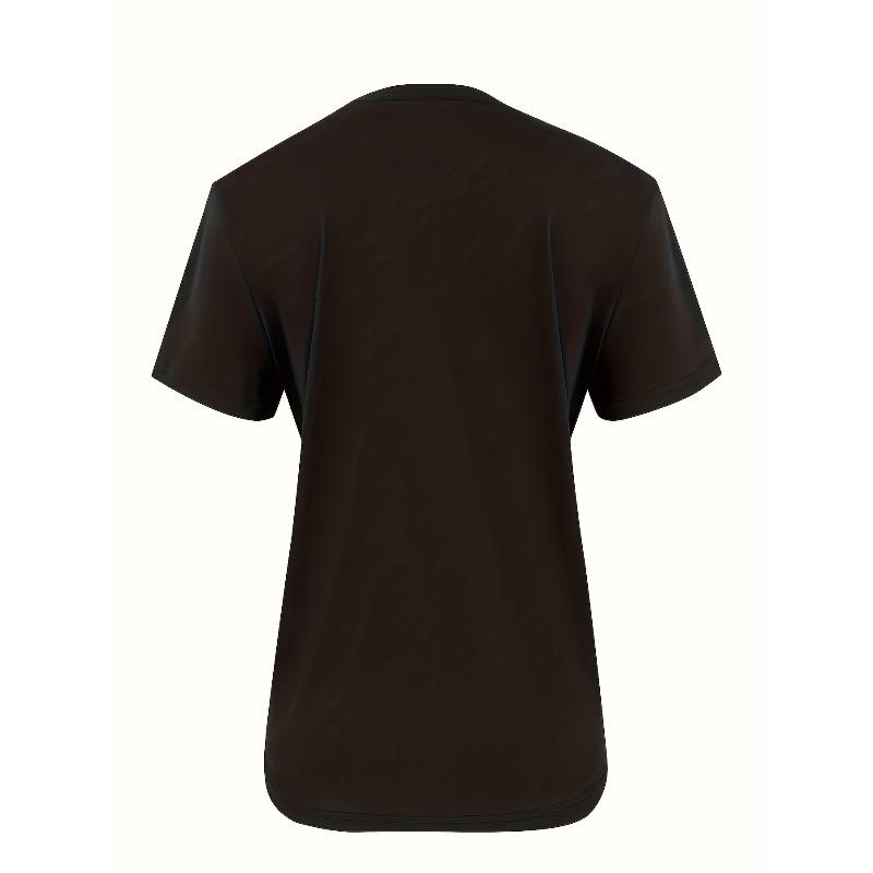 Europäische Größe Damen Schmetterlingsdruck Rundhals T-Shirt Kurze Ärmel Lässiges Oberteil Frühling Sommer Kleidung