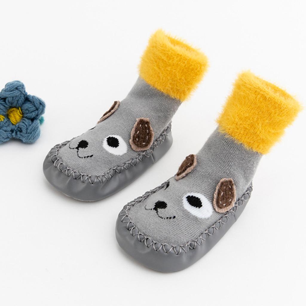 Newborn Baby Boys Girls Cartoon Cute Warm Floor Socks Anti-Slip Baby Step Socks
