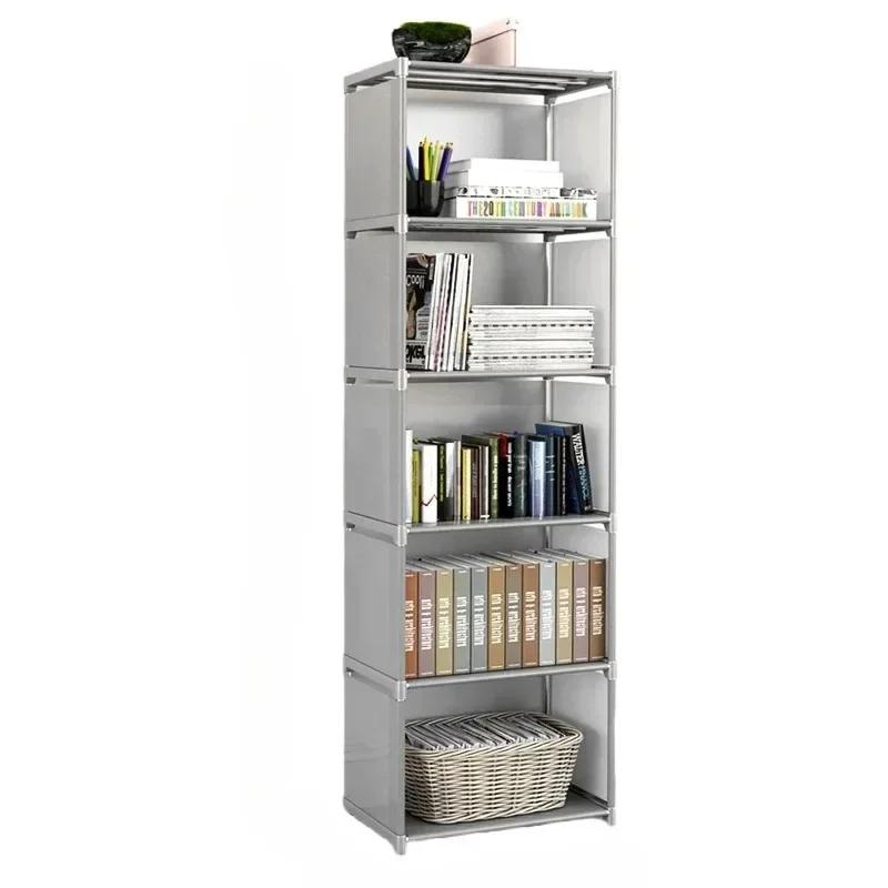Simple Bookshelf Floor Standing Multi-Layer Book Organizer Easy Assembly Portable Bookcases Household Simple Book Display Rack