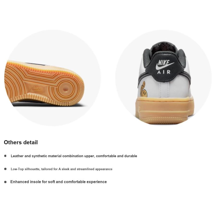 Nike Air Force 1 LV8 GS Go the Extra Smile Kids Sneakers White Yellow-Strike Gum-Light-Brown DO5854-100