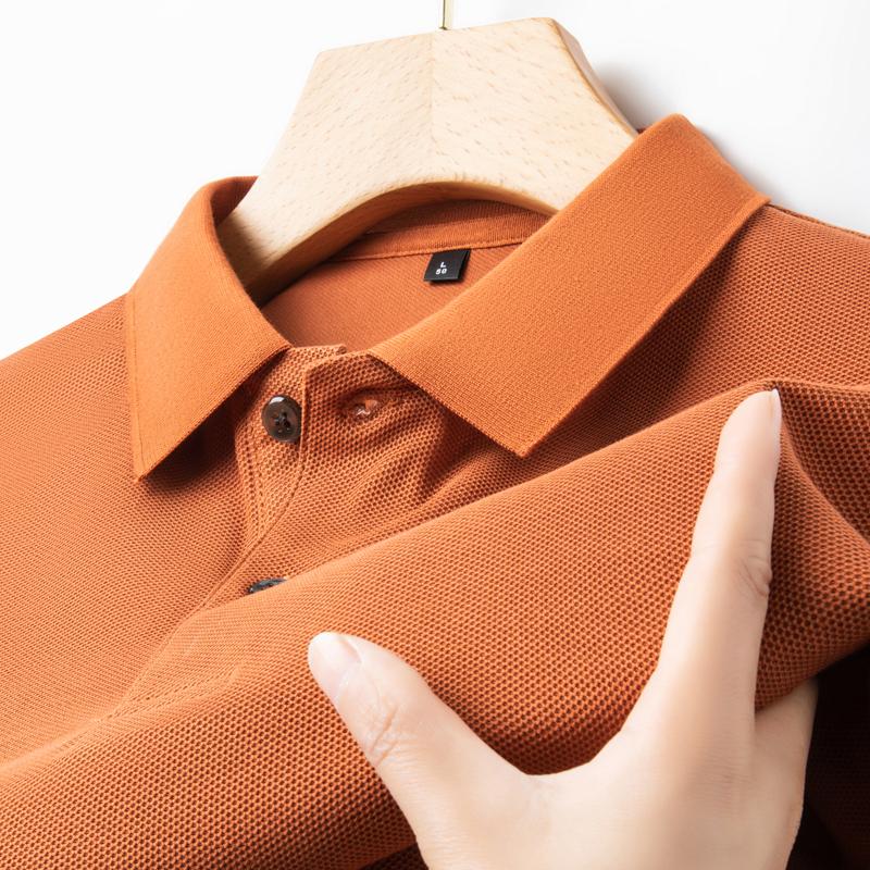 Men's 100% Cotton Polo Shirt -2026 Summer Fashion Casual Short Sleeve, Breathable Lapel Tee,10 Colors, Ideal for Golf and Sports