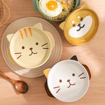 Dessin Animé Chat Japonais Bol Mignon en Céramique Personnalisé Grande Capacité Ménager Bol Bipolaire Bol à Soupe Bol Étudiant pour Nouilles Instantanées avec Couvercle