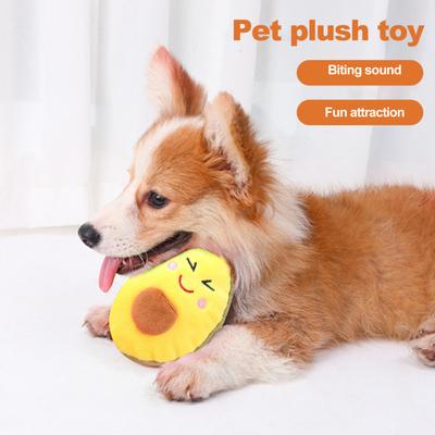 Dog Molar Toy Bite-resistant Soft Comfortable Cute Avocado Shape Pet Dog Chewing Sound Toy Pet Supplies