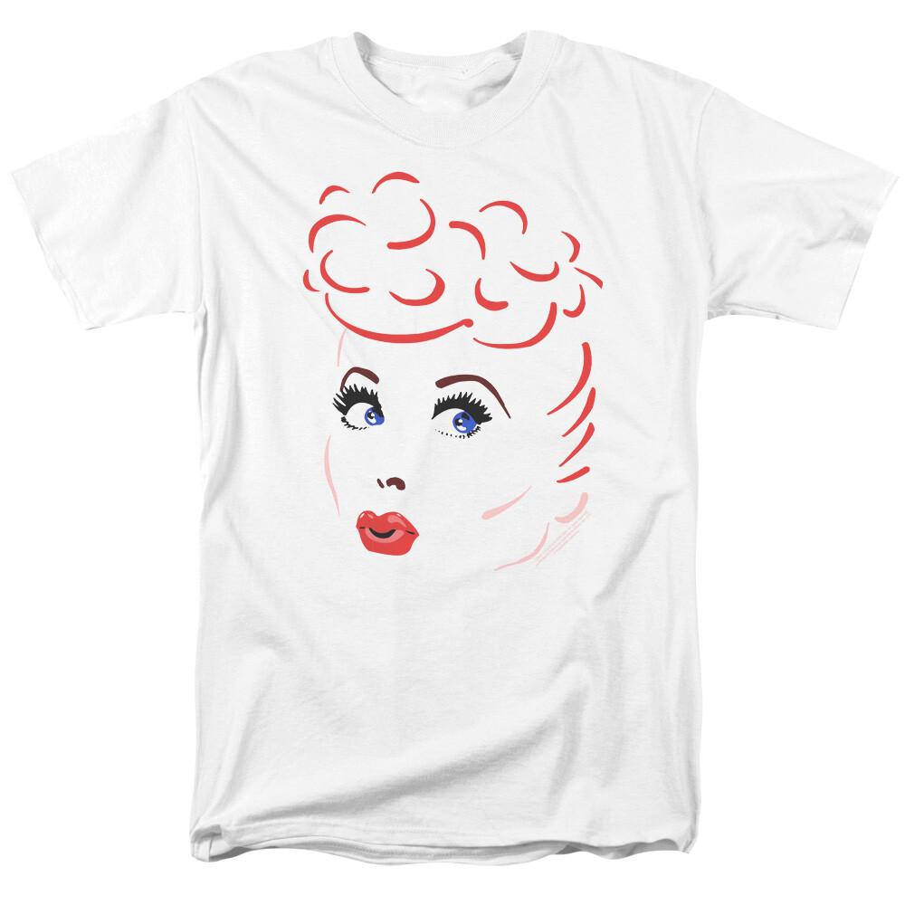 I Love Lucy Lines Face T Shirt Licensed Funny TV Show Tee White S