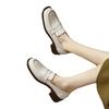 British style soft leather thick heel spring and autumn new soft sole small leather shoes medium heel single shoes