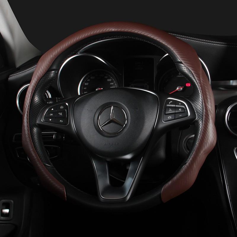 Universal Carbon Fiber Steering Wheel Cover 38cm Diameter All Season Durable Sport Style Car Interior