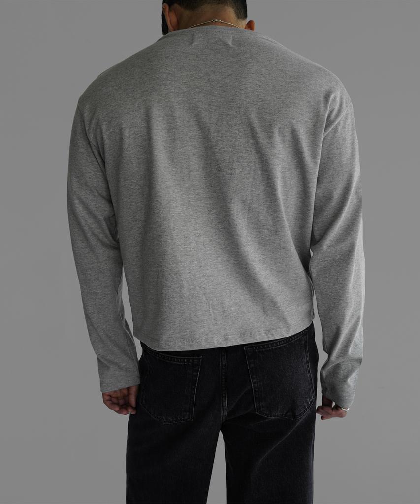 Baulopeulodeogteu Crop Layered Long Sleeve T-Shirt [Gray]