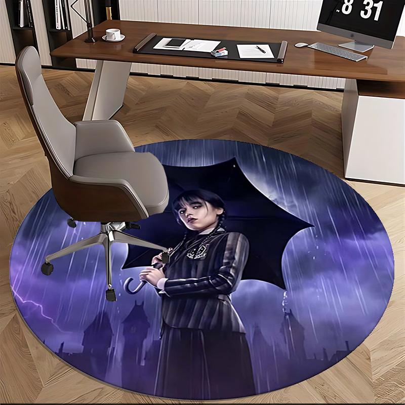 The Addams Family Chair Mat Round Rug Office Carpet, Non Slip, Suitable for Living Rooms, Bedrooms,Decor1205733a