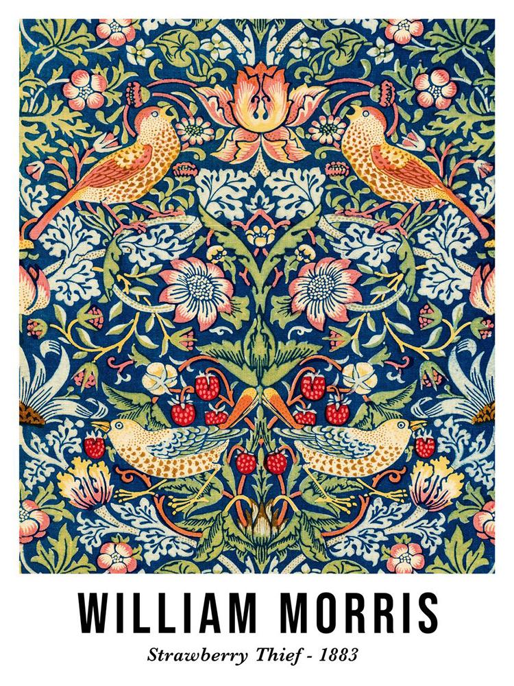 

Постеры на скандинавскую тему и принты, абстрактный Уильям Моррис, цветок, лист, птица, настенная живопись на холсте, настенные панно для декора гостиной 50x70cm No Frame