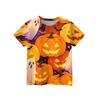 Kids Halloween Print Short Sleeve T Shirt Round Neck Casual Top Boys Girls Comfortable Fit Lightweight Fabric Soft Material