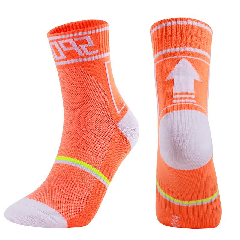 

Профессиональные спортивные носки для велоспорта, мужские/женские, дышащие, для бега, марафона, фитнеса на открытом воздухе, путешествий, ходьбы, носки для экипажа M EU 35-39 US 5-8 оранжевый