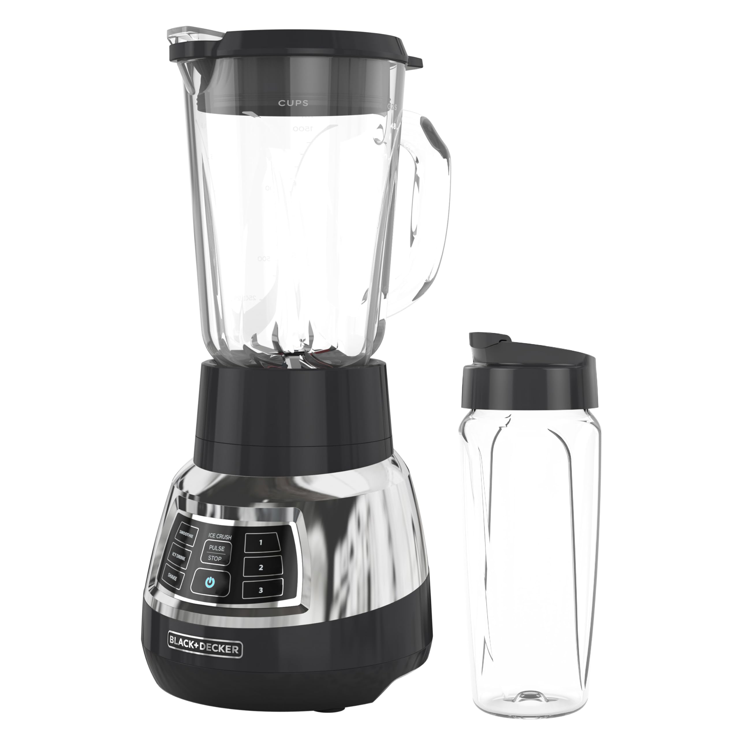 

Quiet Stainless Steel Blender with Cyclone Glass Cup BLACK+DECKER BL1400DG-P