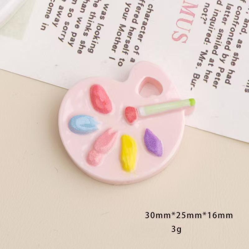 Colorful Artist Palette Resin Flatback Charms Cartoon DIY Decoration for Hairpin Phone Case Keychain Shoe Ornament Making