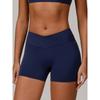 European and American Nude Feel Cross V Waist Fitness Shorts Peach Tight Buttock Lifting Sports Shorts Women Outer Wear Three-Point Yoga Pants