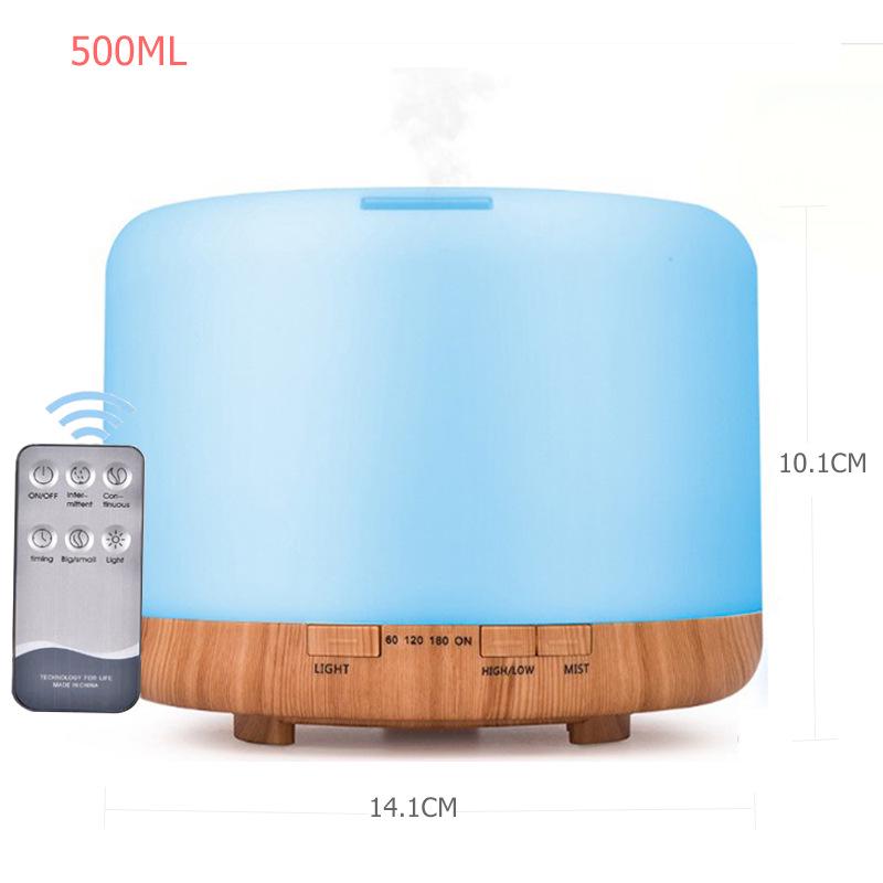 Remote Control 500ml Ultrasonic Aromatherapy Humidifier with Colorful Night Light