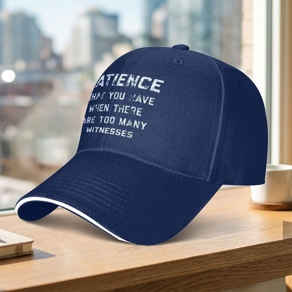 Unisex Adjustable Duckbill Baseball Cap With Patience Letter Print Lightweight Sports Casual Hat For Men Women
