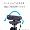 ELECOM WEB camera arm clip stand GoPro adapter included Black UCAM-DSCLP30BK