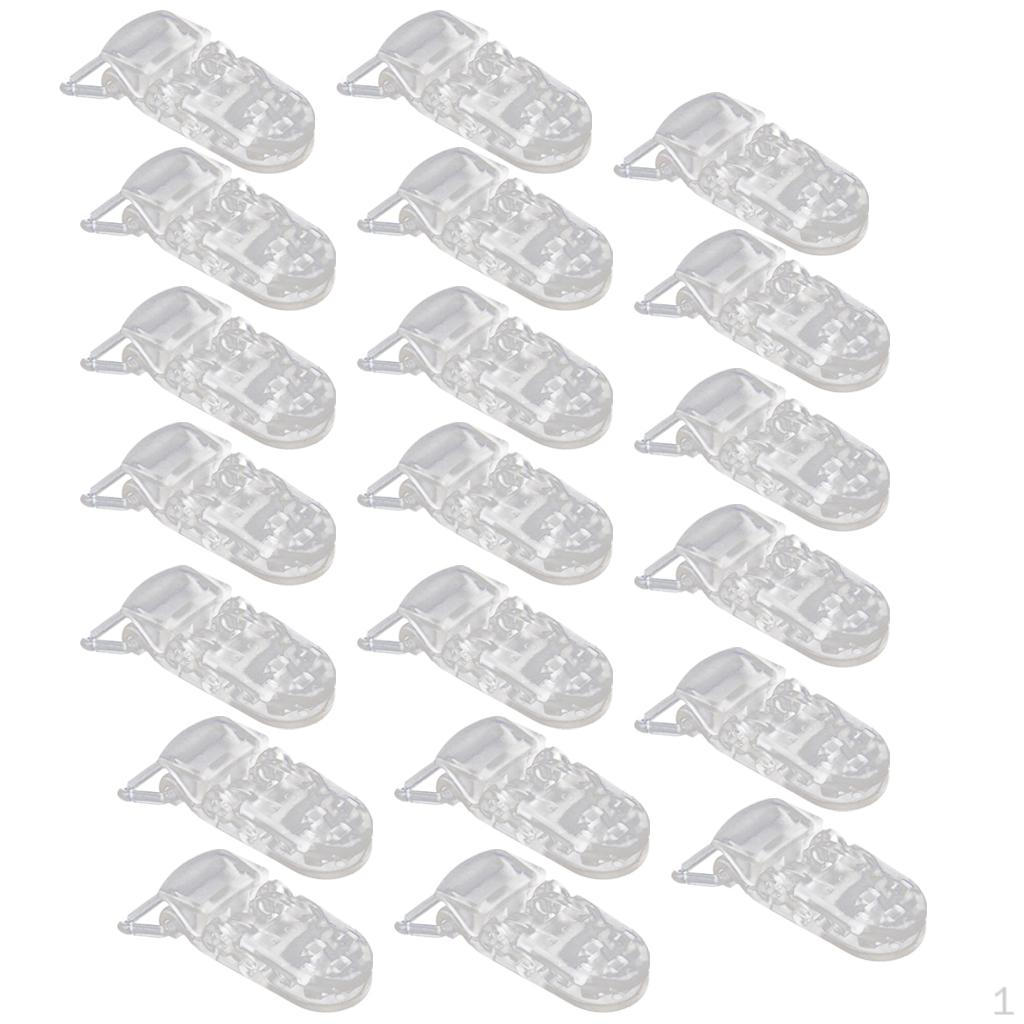 

Упаковка из 20 прозрачных пластиковых зажимов-держателей для слюнявчиков