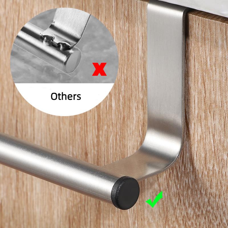 Handtuchstange aus Stahlmetalldraht über dem Schrank, Handtuchhalter, Aufbewahrungsorganisator, Badezimmertür-Handtuchhalter zum Aufhängen, stanzfreier Lappenaufhänger