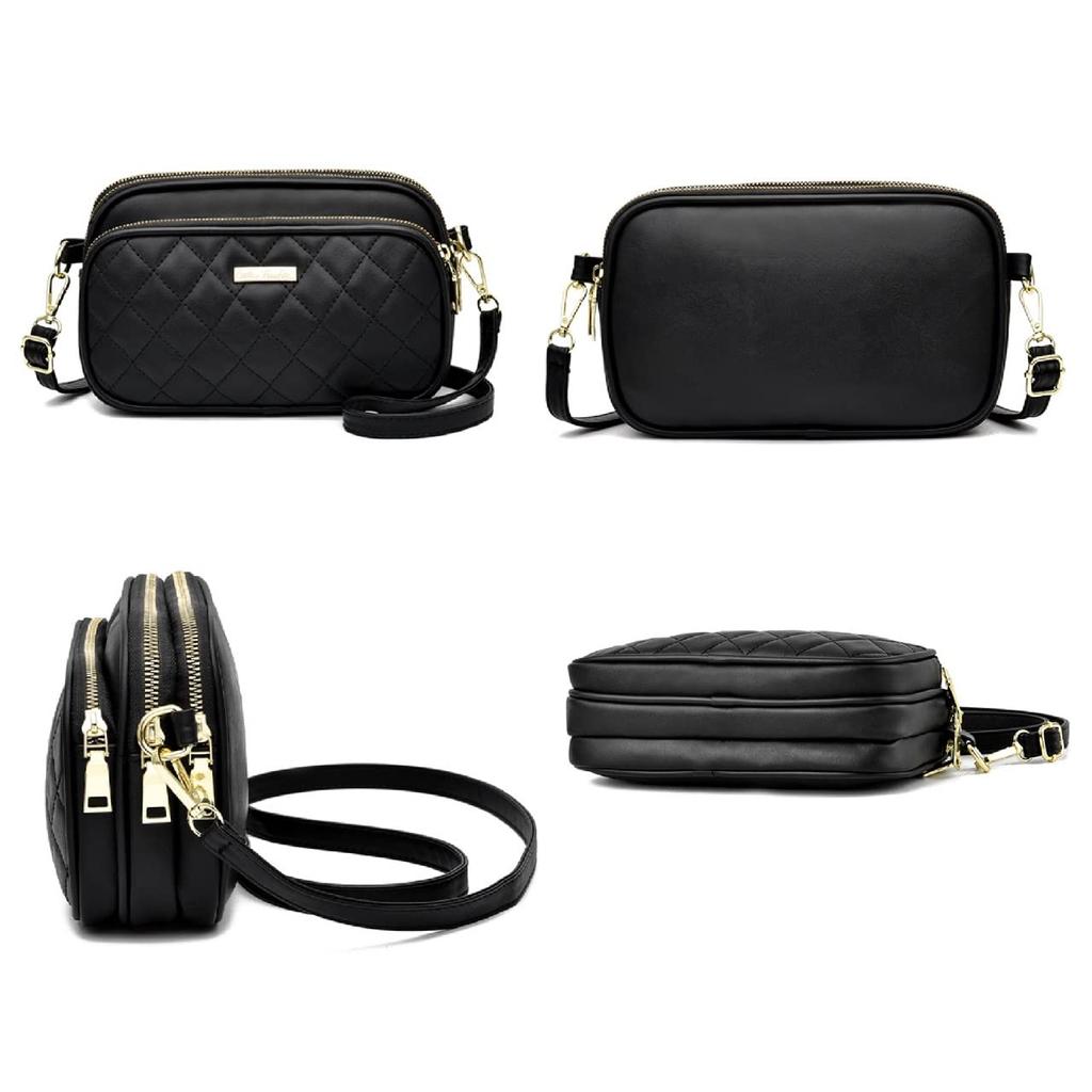 Brighttrust Women's Compact Mini PU Leather Shoulder Bag, Crossbody Bag, Party Bag (Black)