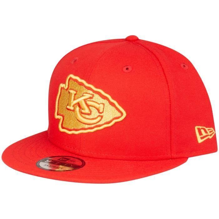 Casquette Snapback - New Era - 9Fifty - Kansas City Chiefs - Rouge et Or - 100% Polyester