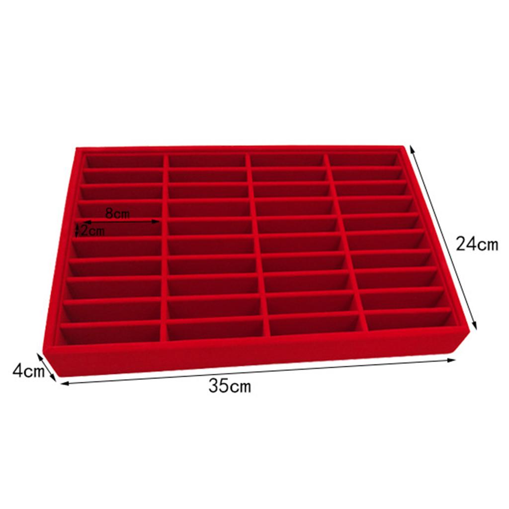 Men Women Bangle Bracelet Trays 40 Slot Compartment Box Showcase Gray
