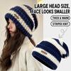 Thickened Winter Hats Stripe Knitted Hat Fashion Bonnet Cap  for Men Women