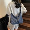 Denim Crossbody Bag Women's Bow Shoulder Bag Commuter Underarm Bag