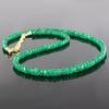 Collana regolabile con perline rotonde in pietra verde alla moda per donna