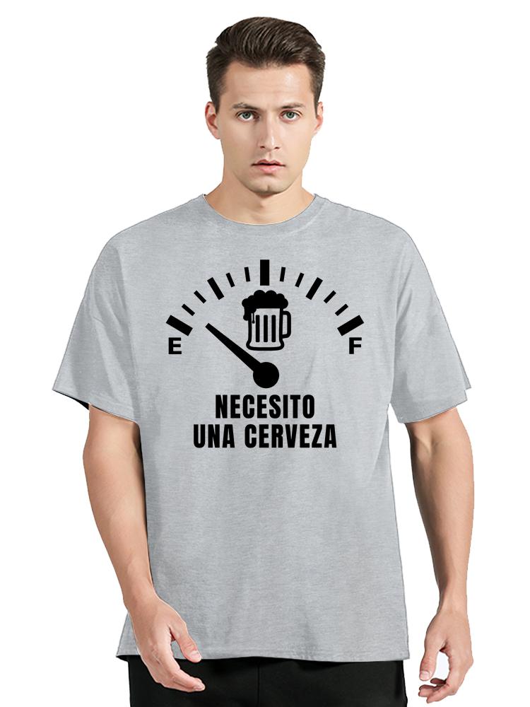 Men's Clothing Streetwear T-shirt Necesito Una Cerveza Print Casual Tshirt Cotton Oversized T Shirt Summer Fashion O-neck Tops