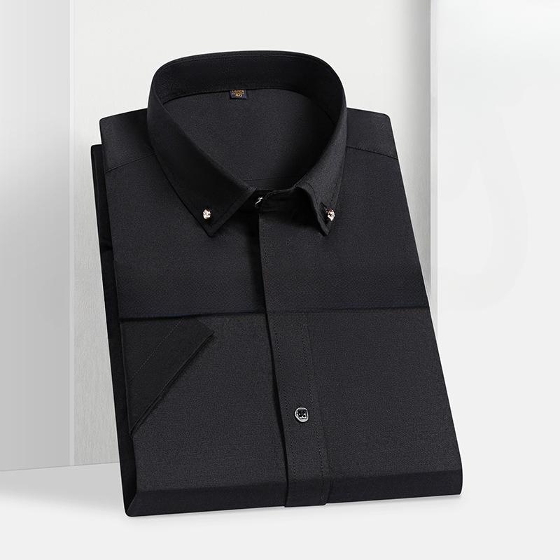 

Летняя молодежная мужская белая рубашка с коротким рукавом, рабочая одежда, профессиональные повседневные рубашки, деловые повседневные формальные топы 38