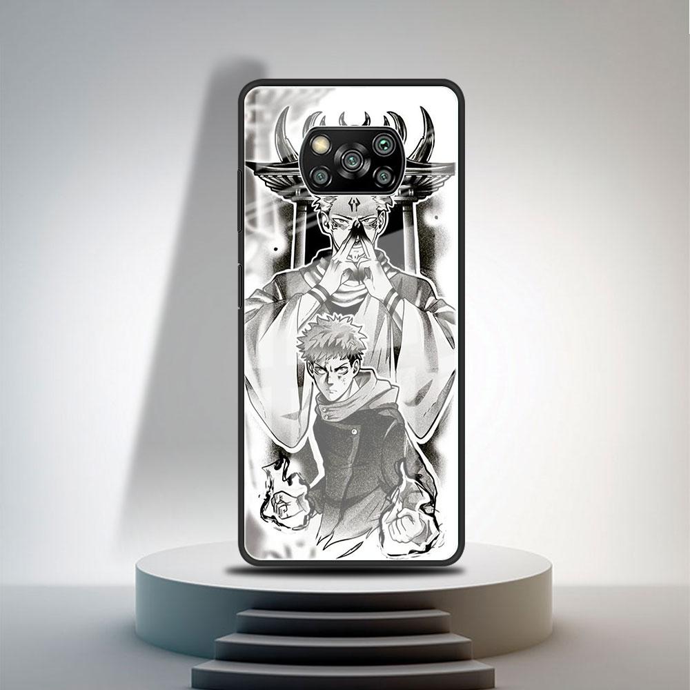 Husă de Sticlă Pentru Xiaomi Poco X3 NFC 11 Lite 11T F3 M3 Pentru Redmi Note 11 10 9 8 Pro 10S 9S Husă Telefon Jujutsu Kaisen Gojo Satoru